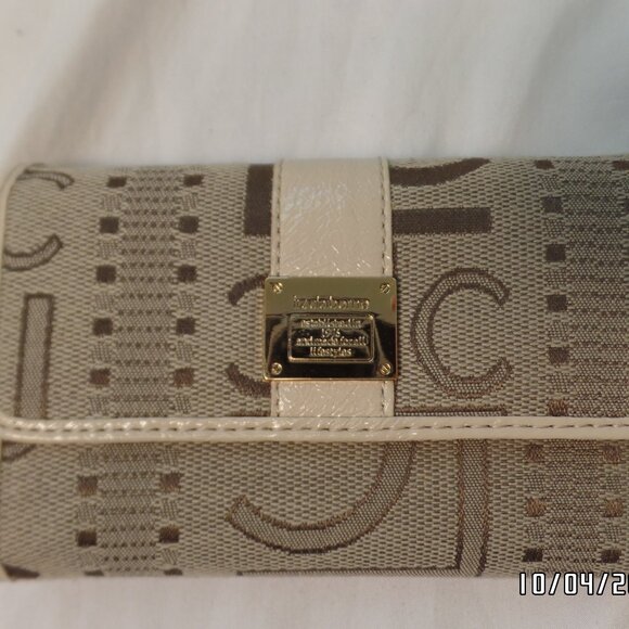 Liz Claiborne Trifold Wallet Camel New With Tag Heritage Mosaic - Picture 2 of 13